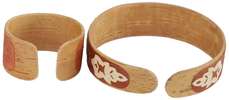Look from behind: Carved Birch Bark head band and wrist band set-thumbnail